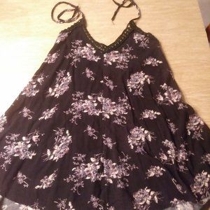 Girls Black Print Halter